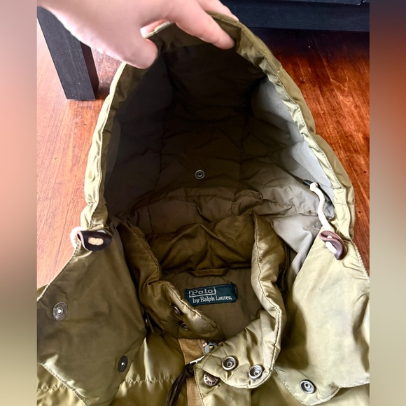 Polo Ralph Lauren Goose Down Green Jacket Coat Men’s M Medium Hood Hooded Zip - Picture 7 of 14